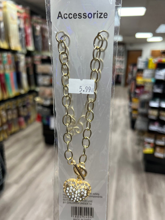 ACCESSORIZE GOLD/SILVER HEART NECKLACE image 0