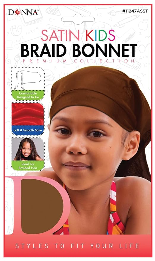DONNA #11247 KIDS BRAID BONNET ASSORT COLORS image 0