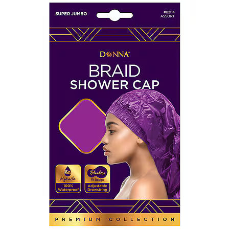 DONNA BRAID SHOWER CAP ASSORT COLOR