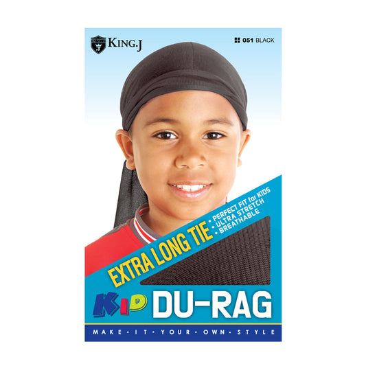 KING J KID DU-RAG EXTRA LONG TIE (BLACK) #051 image 0