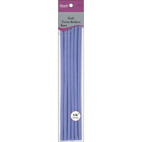 ANNIE SOFT TWIST ROLLERS  1/4" 6CT LAVENDER #1213 image 0