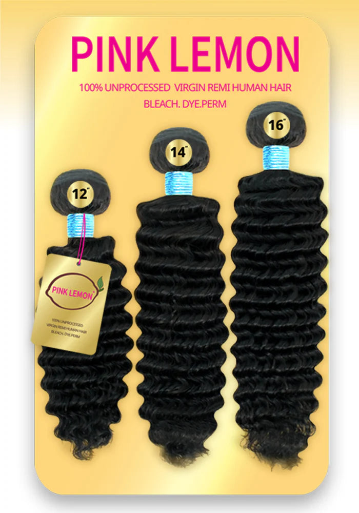 PINK LEMON 100% HUMAN HAIR PINEAPPLE CURL 20/22/24 image 0