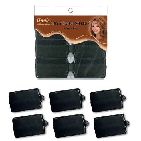 ANNIE #1240 SILKY SATIN ROLLERS JUMBO BLK image 0