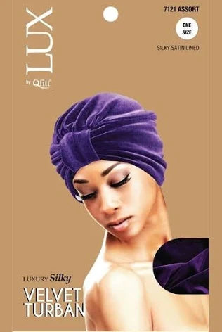 QFITT LUX VELVET TURBAN ASSORTED COLORS #7121 image 0