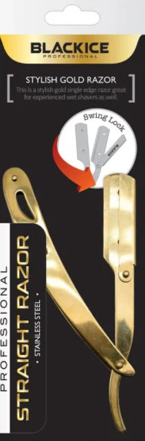 BLACK ICE PROFESSIONAL STRAIGHT RAZOR GOLD/BLACK