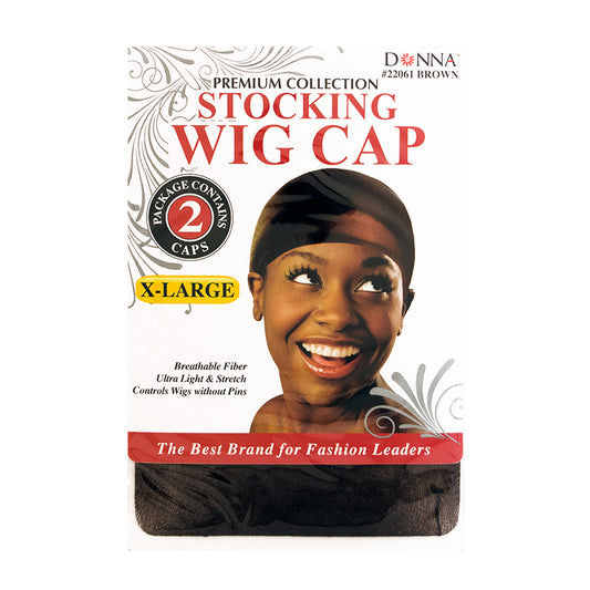 DONNA STOCKING WIG CAP 2ct X-LARGE BROWN image 0