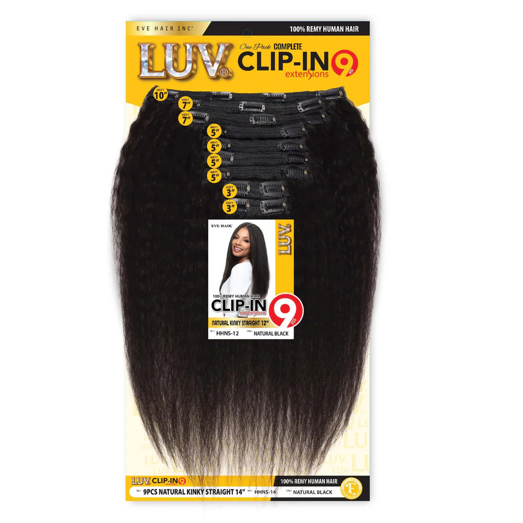 EVE LUV CLIP IN KINKY STRAIGHT 9 PIECE image 0