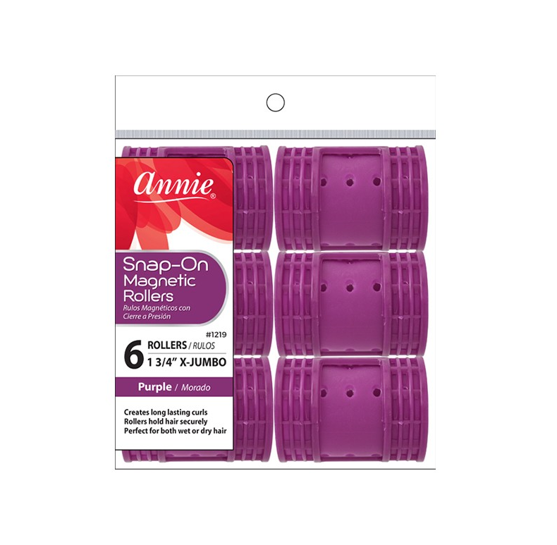 Annie Snap on Magnetic Rollers 6 Ct. X-Jumbo Purple #1219 image 0