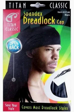 TITAN DREADLOCK SPANDEX CAP OPEN BACK BLACK image 0