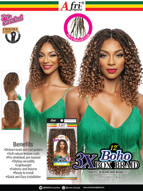3X BOHO BOX BRAID 12" 1B image 0