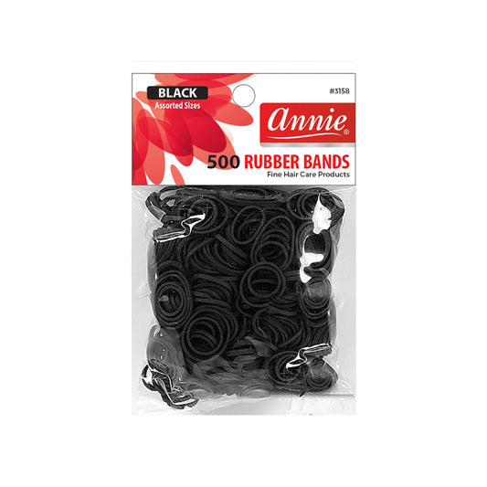 Annie 500 Rubber Bands Black Assort Sizes #3158 image 0