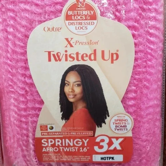 OUTRE X-PRESSION SPRINGY AFRO TWIST (16" HOT PINK) image 0