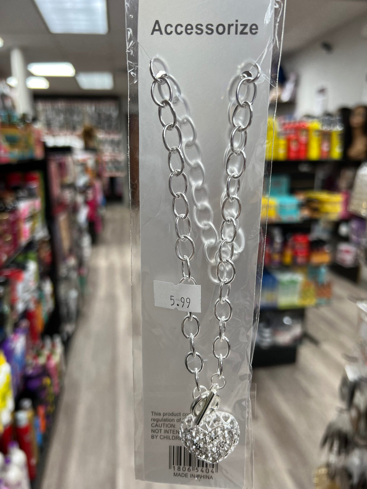 ACCESSORIZE GOLD/SILVER HEART NECKLACE - Silver image