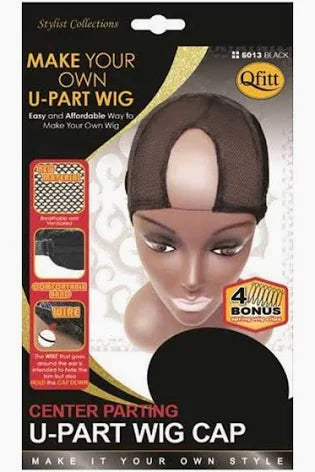 Qfitt U-Part Wig Cap Center Black #5013 image 0