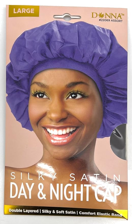 DONNA SILKY SATIN DAY &amp; NIGHT CAP LARGE ASSORT COLORS #22069 image 0
