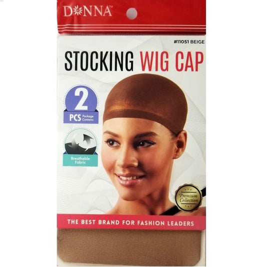 DONNA #11051 STOCKING WIG CAP BEIGE 2ct image 0