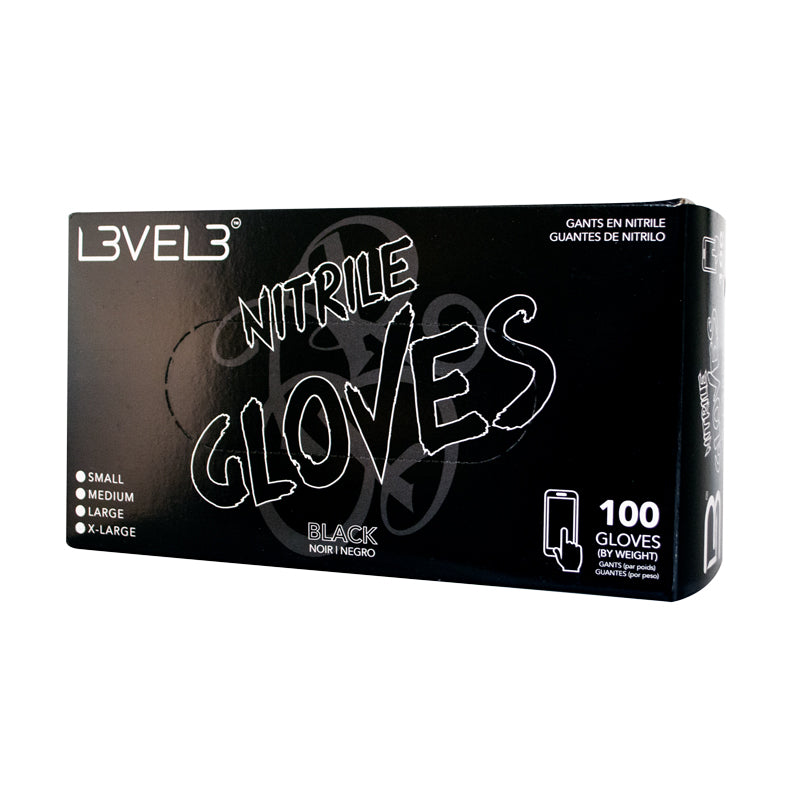LEVEL 3 NITRILE GLOVES BLACK 100CT LARGE image 0