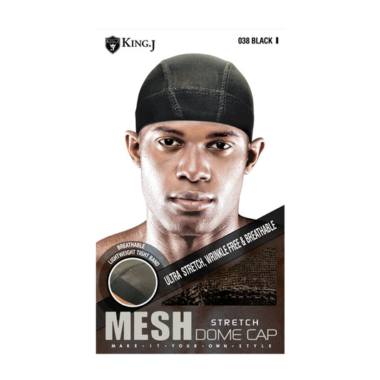 KING J MESH STRETCH DOME CAP BLACK #038 image 0