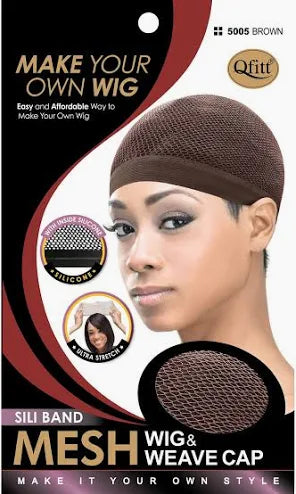 Qfitt Sili Band Mesh Wig &amp; Weave Cap Brown #5005 image 0